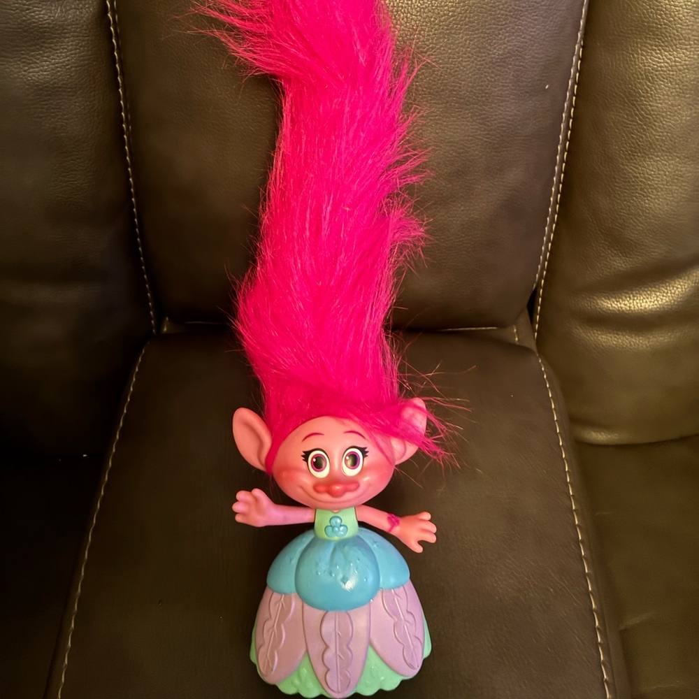 DreamWorks Pink Hair in the Air Troll Doll with Blue Outfit
